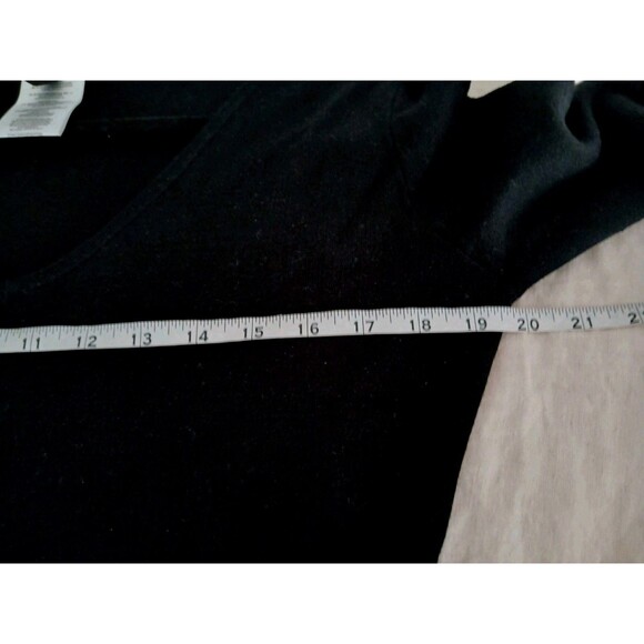 BCBG MaxAzria V-neck Black Dress Large Fit & Flare Travel Minimist LBD Stretch - Picture 7 of 10